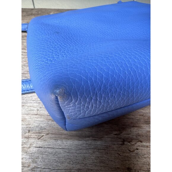 Kate Spade New York Blue Pebbled Leather Zipper Crossbody Purse Bag - Picture 9 of 10